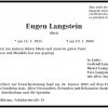 Langstein Eugen 1925-2008 Todesanzeige